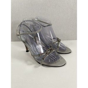 Diego Sanz Heels Silver Sandals Made In Spain Women’s Size 9B